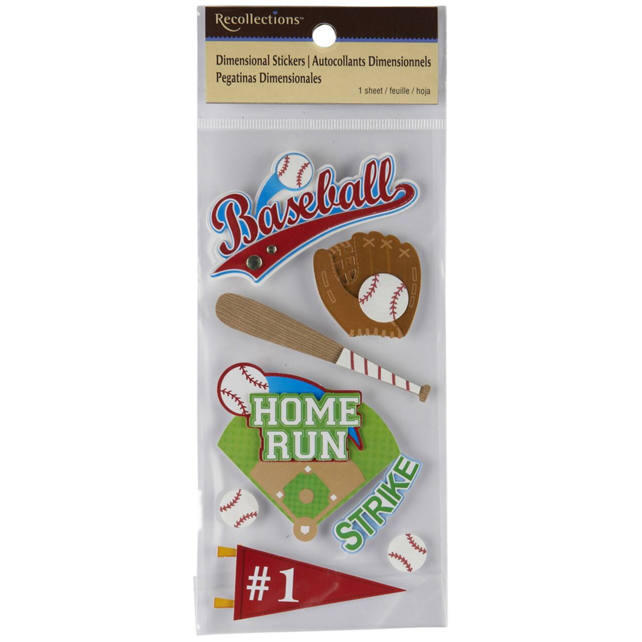 12 Pack: Baseball Dimensional Stickers by Recollections&#x2122;